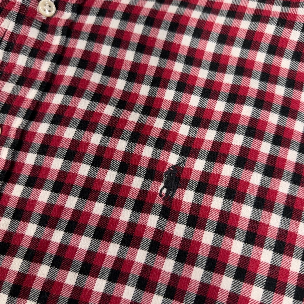 Vintage Polo Ralph Lauren Shirt Men XL Red Black Plaid Blake Oversized Flannel - Picture 3 of 9